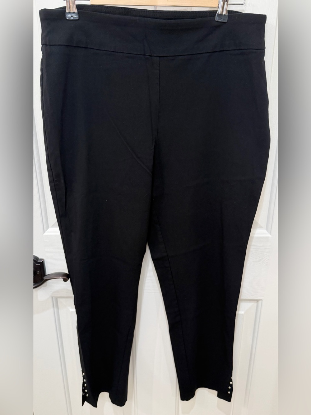 Counterparts Black Ankle Pants with Stud Hem